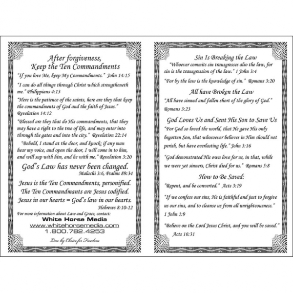 The Ten Commandments Tract (Pack of 50)