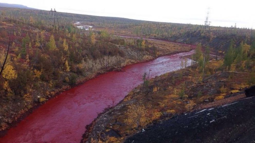 River in Russia Mysteriously Turns Blood Red