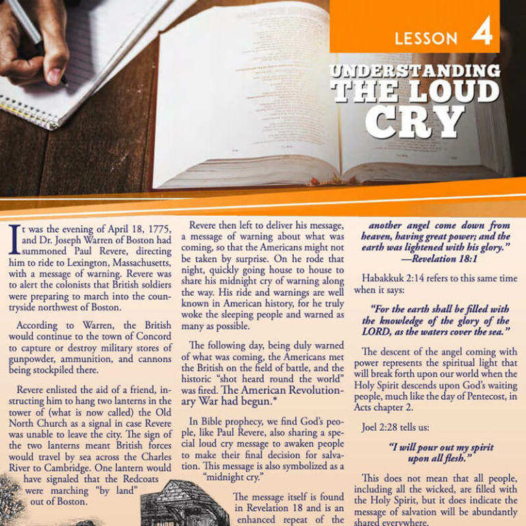 “Lesson 4: Understanding the Loud Cry” Study Guide