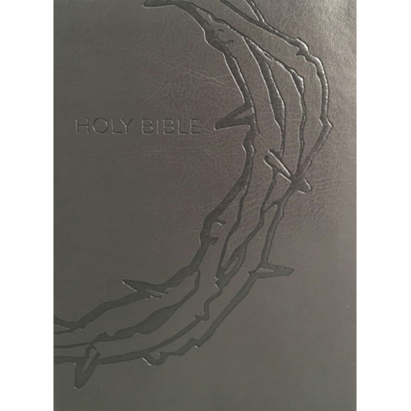 KJVER Sword Study Bible GIANT PRINT Designer Charcoal Ultrasoft - Crown of Thorns (INDEXED)